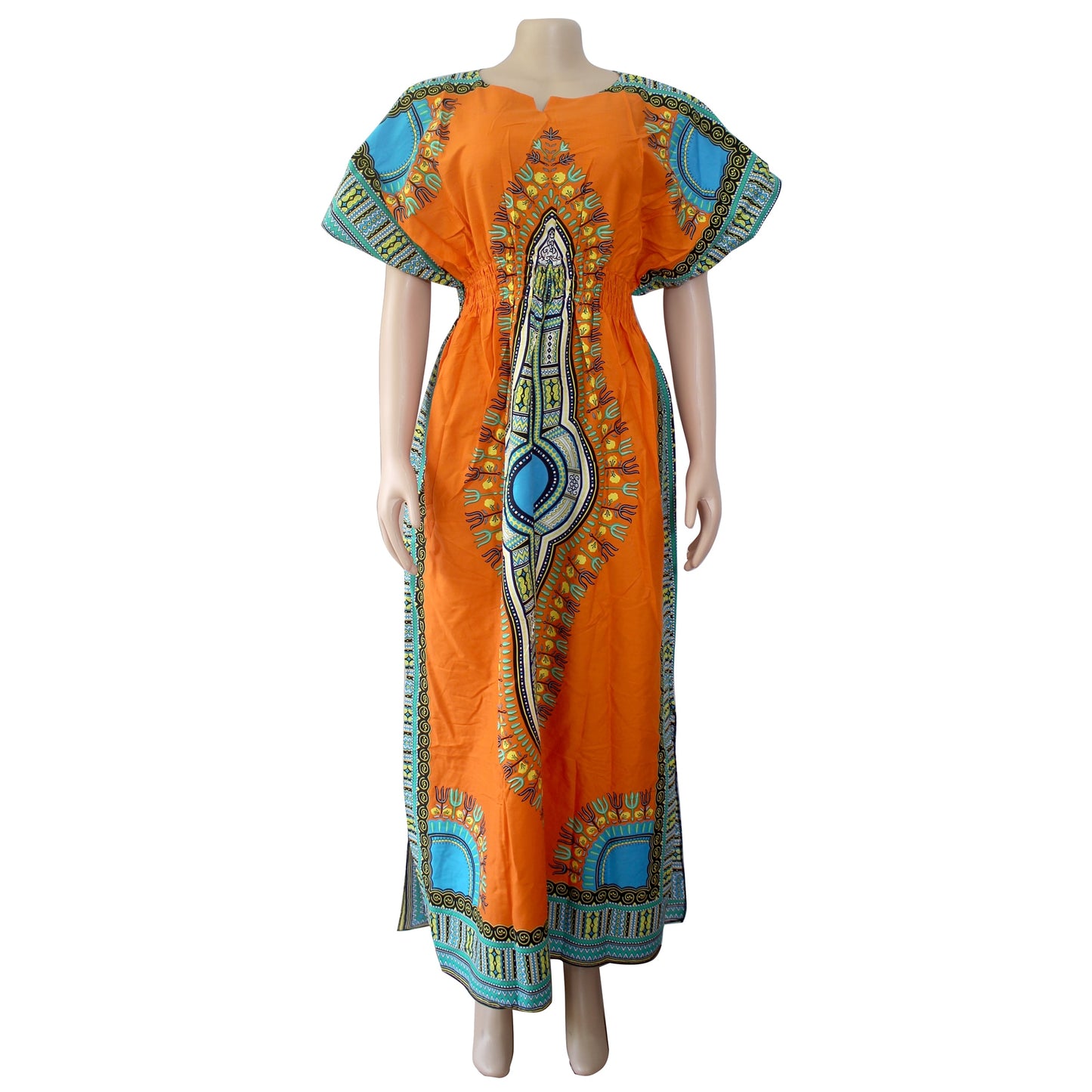 Dashiki Print Batwing Sleeve 100% Cotton African Native Ankara Dress