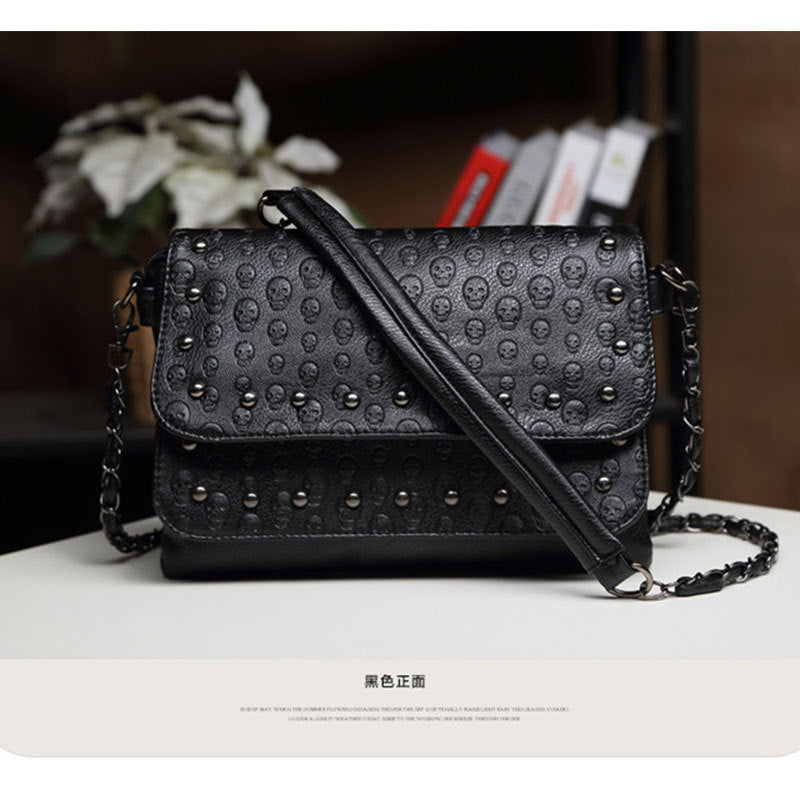 Rivet Design Black Leather Purse