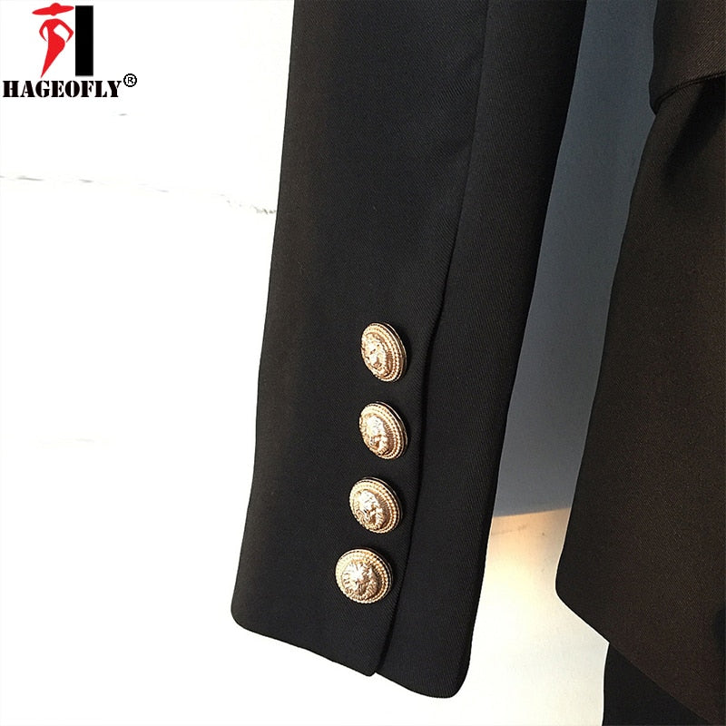 Designer Long Sleeve Double Breasted Formal Ladies Blazer