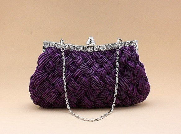 Silk Weave Evening Clutch Purse