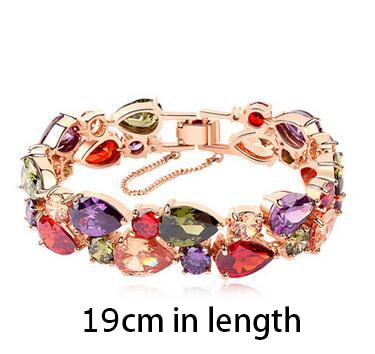 Multicolor Cubic Zircon Bangle Crystal Bracelet