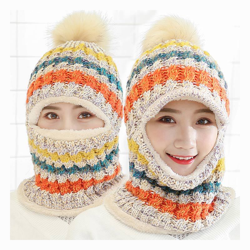 Snow Knitted Pompom Hat & Scarf Set