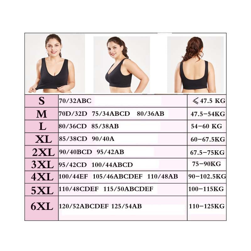 Seamless Padded Sports Bras-Plus Size to 6X