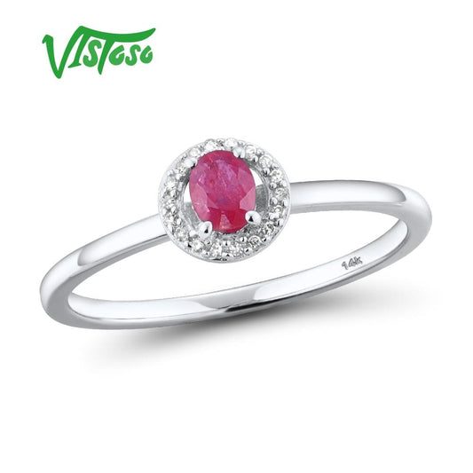 14K White Gold Diamond Sapphire/Ruby/Emerald Engagement Rings