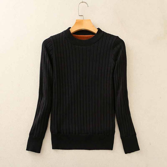 Velvet Lined Knitted  Ladies Pullover Sweater