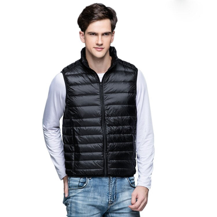 Duck Down Vest Ultra Light Men's Sleeveless Ribbed Vests