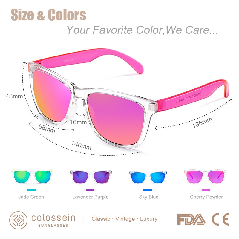 Women's Gradient Colorful Lens Glasses Classic Retro Eyewear Transparent Frame UV400 Sunglasses Men