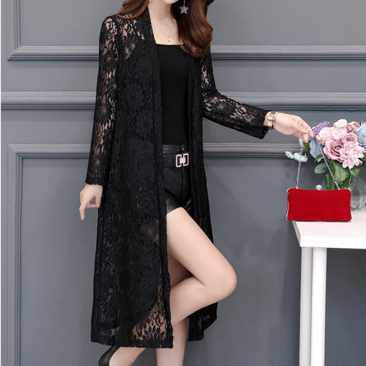 Lace Maxi Kimono Cardigan