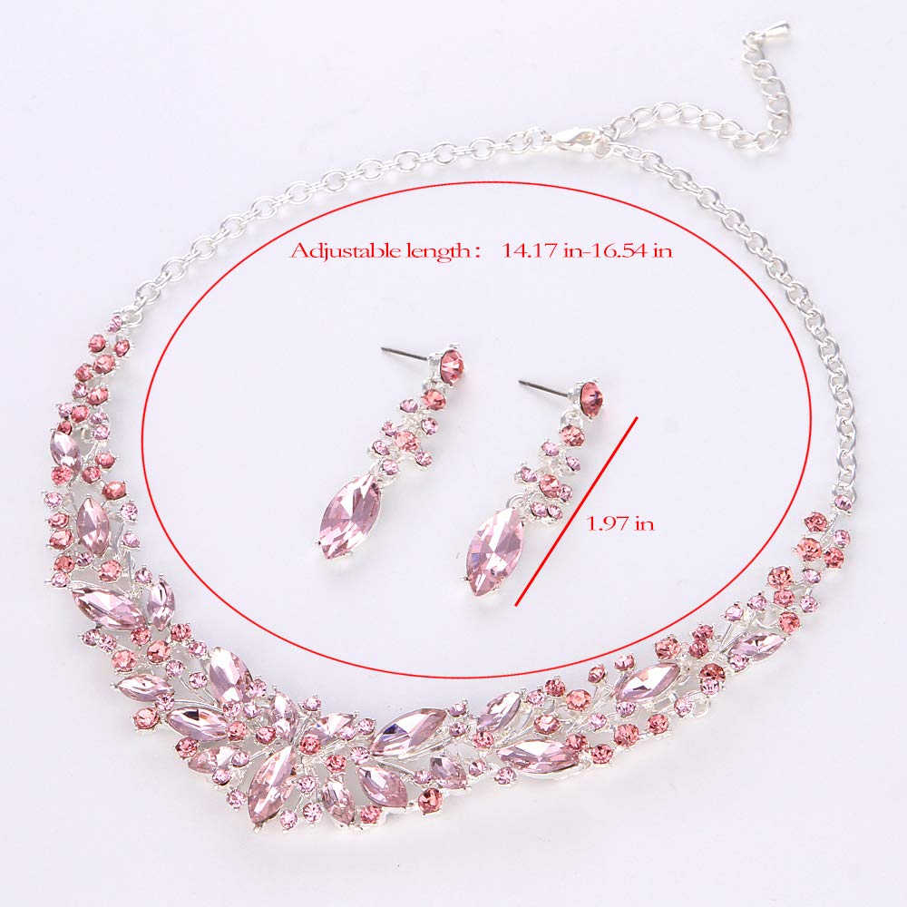 Crystal Rhinestone Jewelry Sets w/ Crowns Bridal Necklace Sets