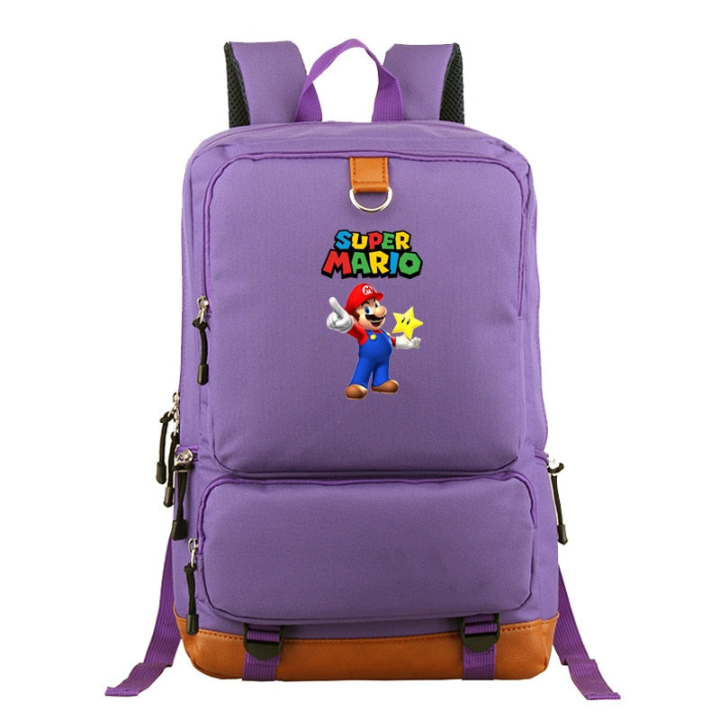 Super Mario Brothers backpack Women Men Canvas Backpack School Bag for Teens Students Travel Rucksack Laptop Backpack