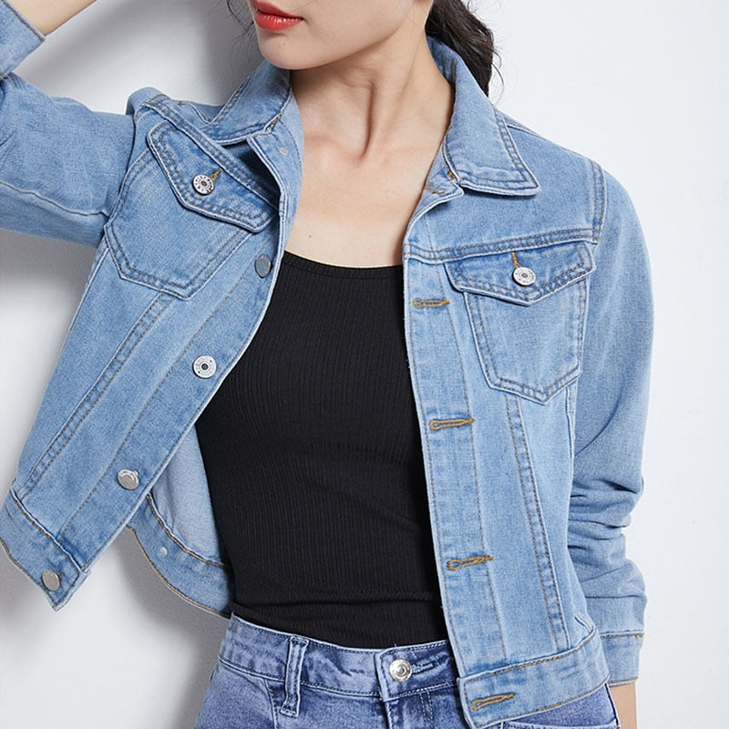 Candy Color Denim Ladies Jean Jacket