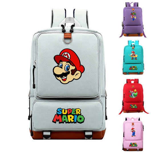 Super Mario Brothers backpack Women Men Canvas Backpack School Bag for Teens Students Travel Rucksack Laptop Backpack