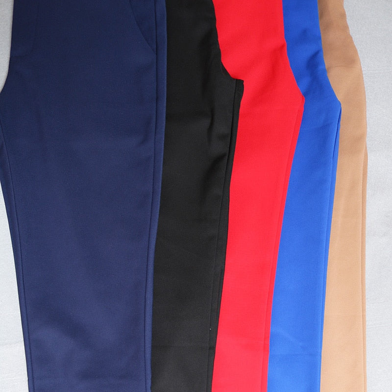 Ladies Slim High Waist Straight Leg Pants