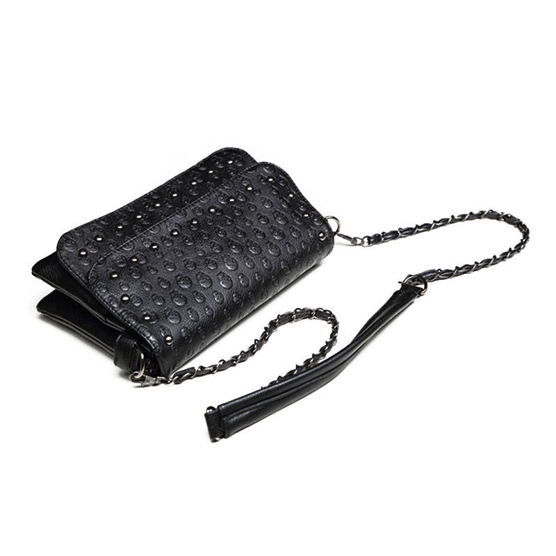 Rivet Design Black Leather Purse