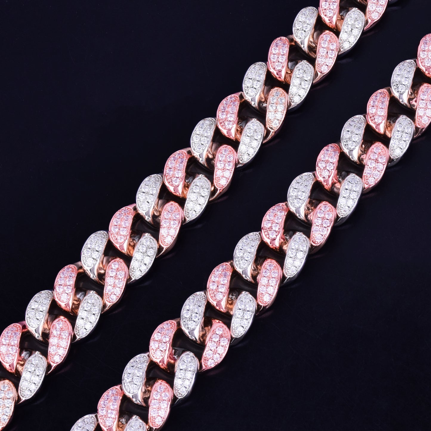 Pink Zircon Miami Cuban Link Chain