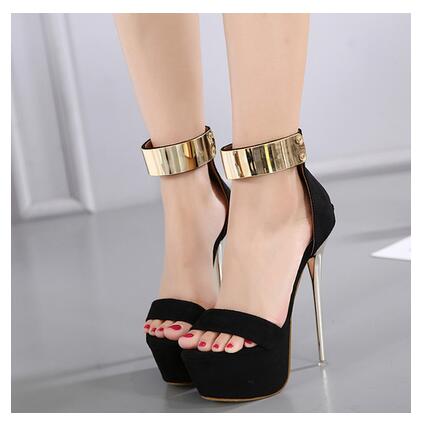 Ankle Strap Platform 16cm Sequined Gladiator Stiletto Sandals