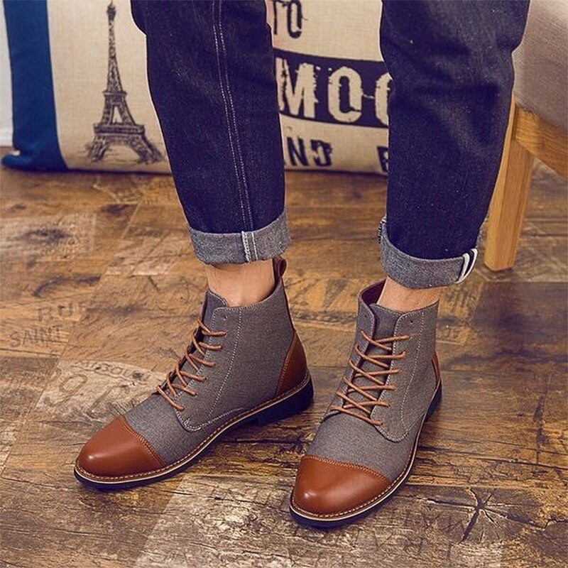 Men's Oxford Lace Up Ankle Boots