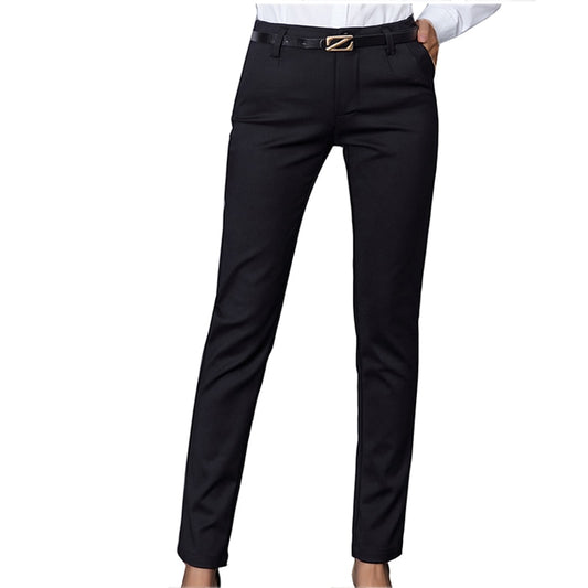 Ladies Slim High Waist Straight Leg Pants