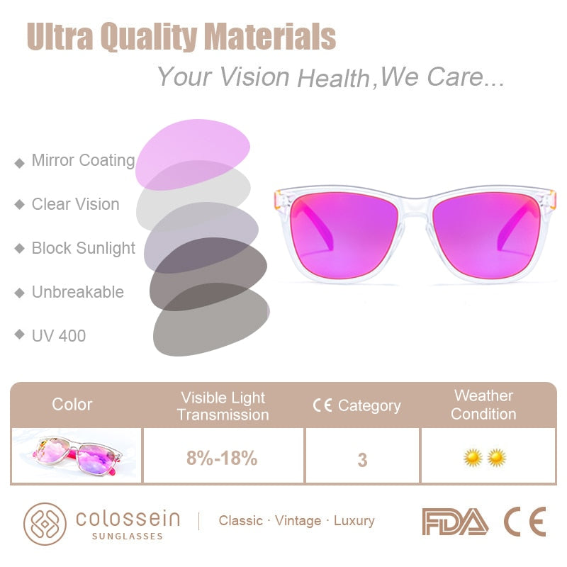 Women's Gradient Colorful Lens Glasses Classic Retro Eyewear Transparent Frame UV400 Sunglasses Men