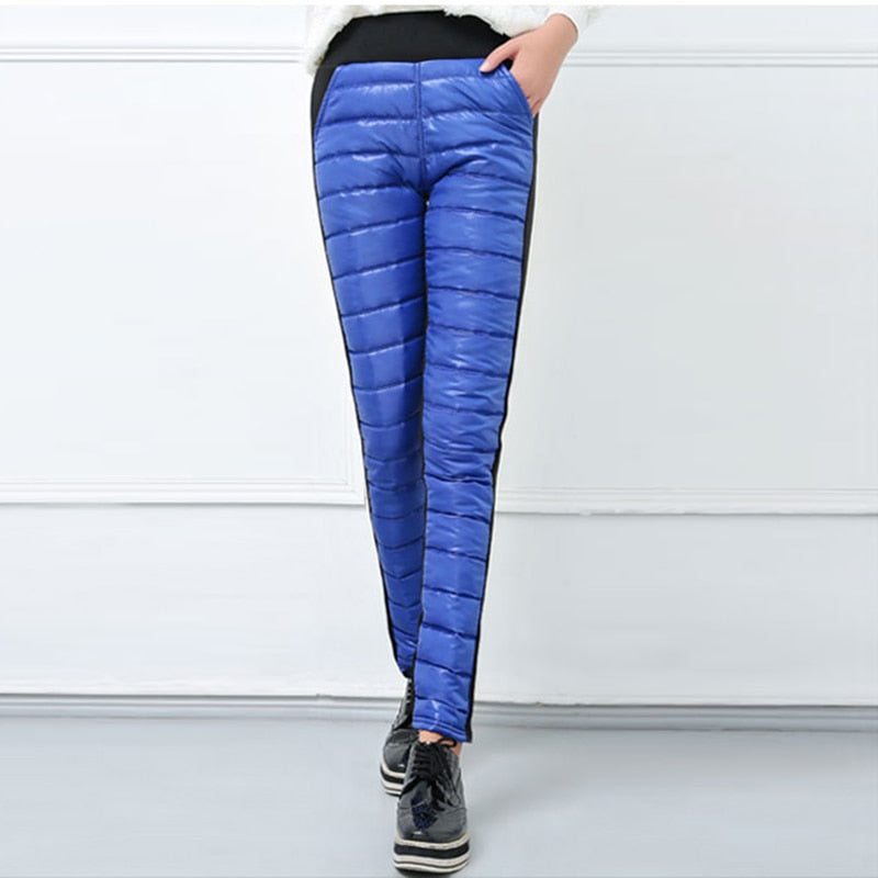 Solid Thick Down Cotton Ladies Snowpants