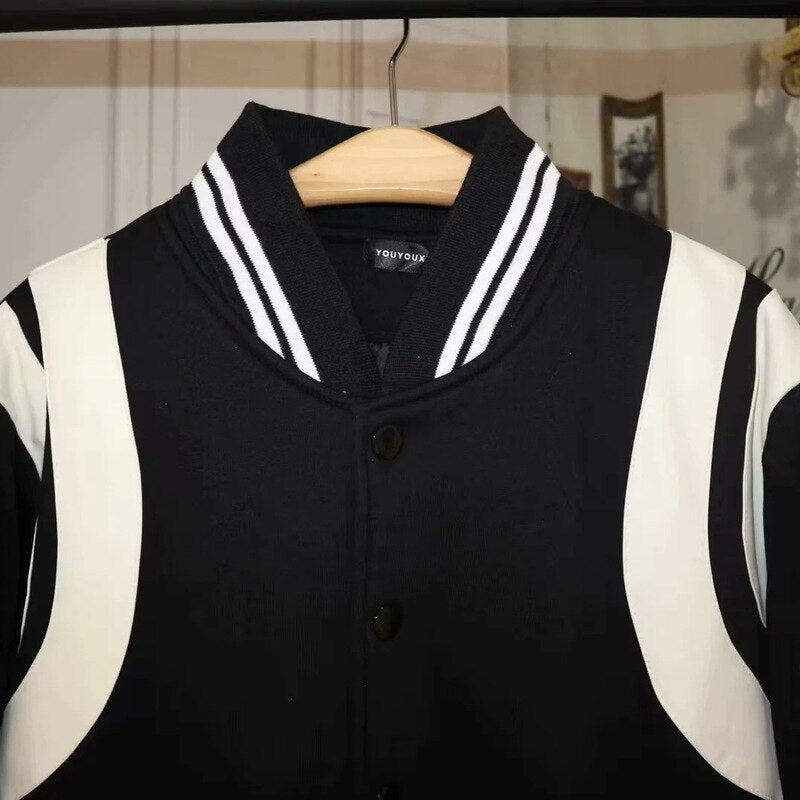 Men's Rib Sleeve Cotton Baseball Jackets