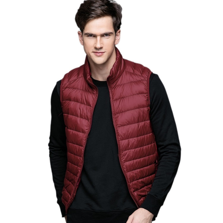 Duck Down Vest Ultra Light Men's Sleeveless Ribbed Vests