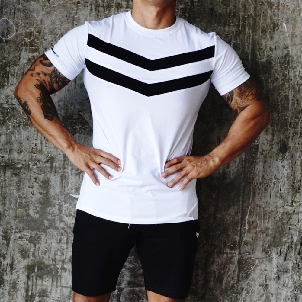 Men's Cotton Short Sleeve Training Running Athleseuire Shirt