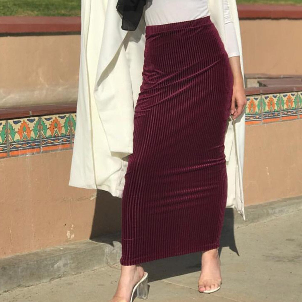 Bodycon Ankle-Length Pencil Maxi Skirt