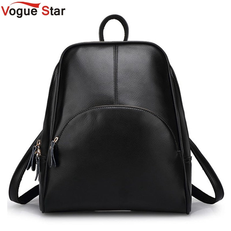 PU Leather Solid Color Large Casual Ladies Backpack