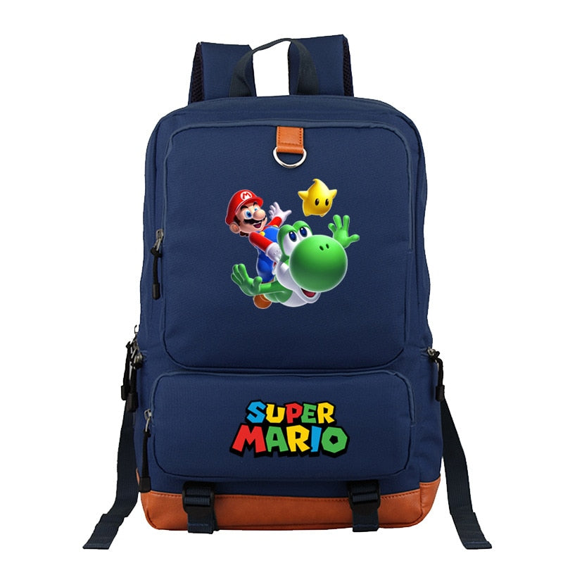 Super Mario Brothers backpack Women Men Canvas Backpack School Bag for Teens Students Travel Rucksack Laptop Backpack