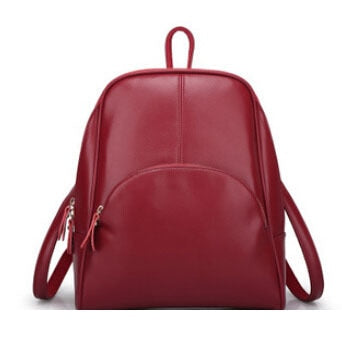 PU Leather Solid Color Large Casual Ladies Backpack