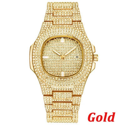 Iced Quartz Hip Hop Micropaved CZ Stainless Steel Watch