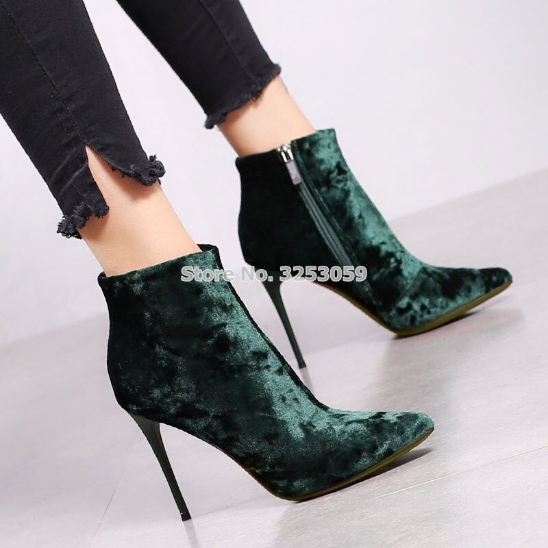 Pointed Toe Thin High Heel Temperament Ankle Boots