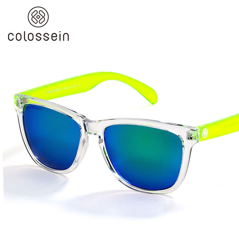 Women's Gradient Colorful Lens Glasses Classic Retro Eyewear Transparent Frame UV400 Sunglasses Men