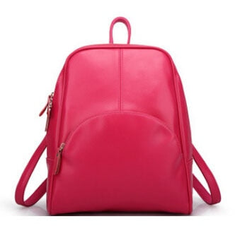 PU Leather Solid Color Large Casual Ladies Backpack