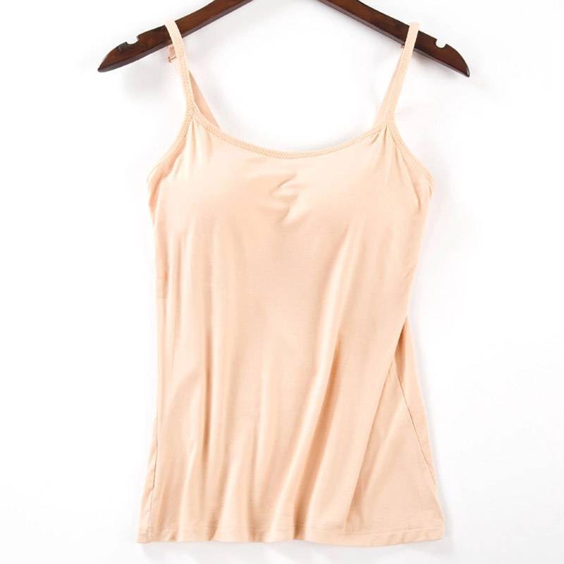 Padded Bra Tank Top Women Modal Spaghetti Camisole