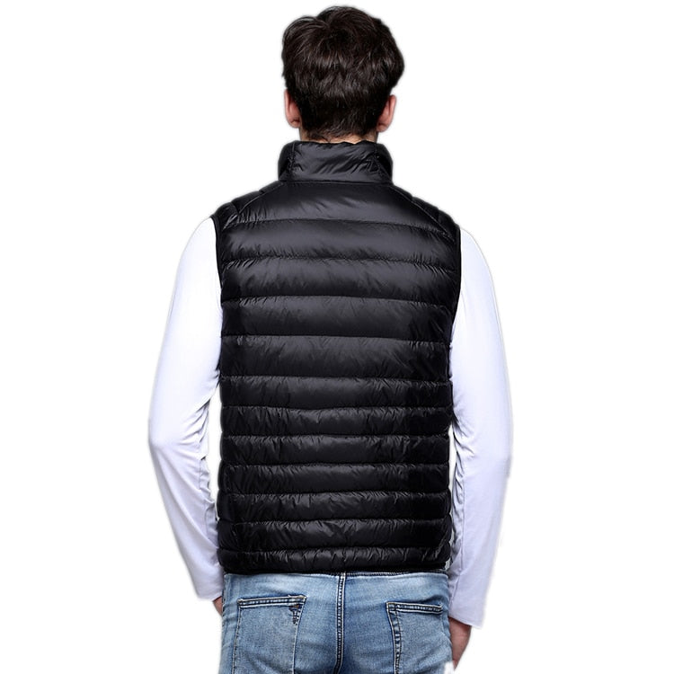 Duck Down Vest Ultra Light Men's Sleeveless Ribbed Vests