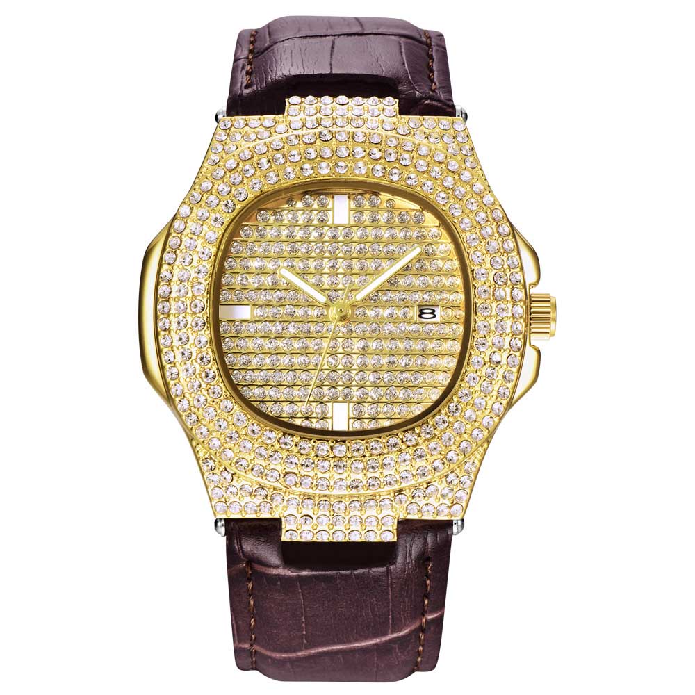 Iced Quartz Hip Hop Micropaved CZ Stainless Steel Watch