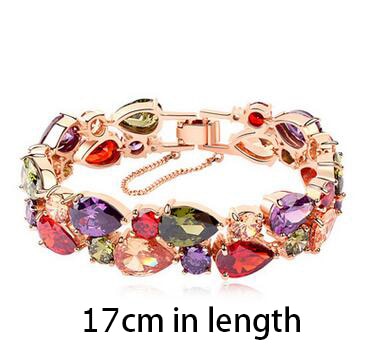 Multicolor Cubic Zircon Bangle Crystal Bracelet