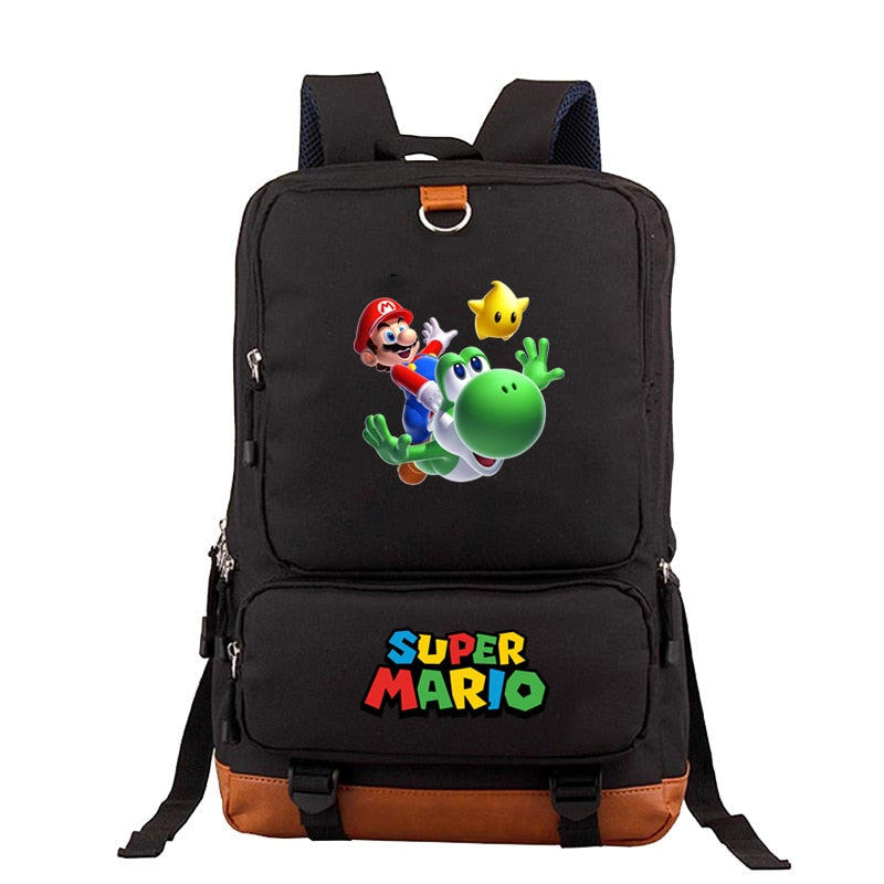 Super Mario Brothers backpack Women Men Canvas Backpack School Bag for Teens Students Travel Rucksack Laptop Backpack