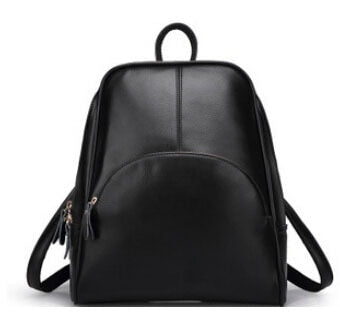 PU Leather Solid Color Large Casual Ladies Backpack