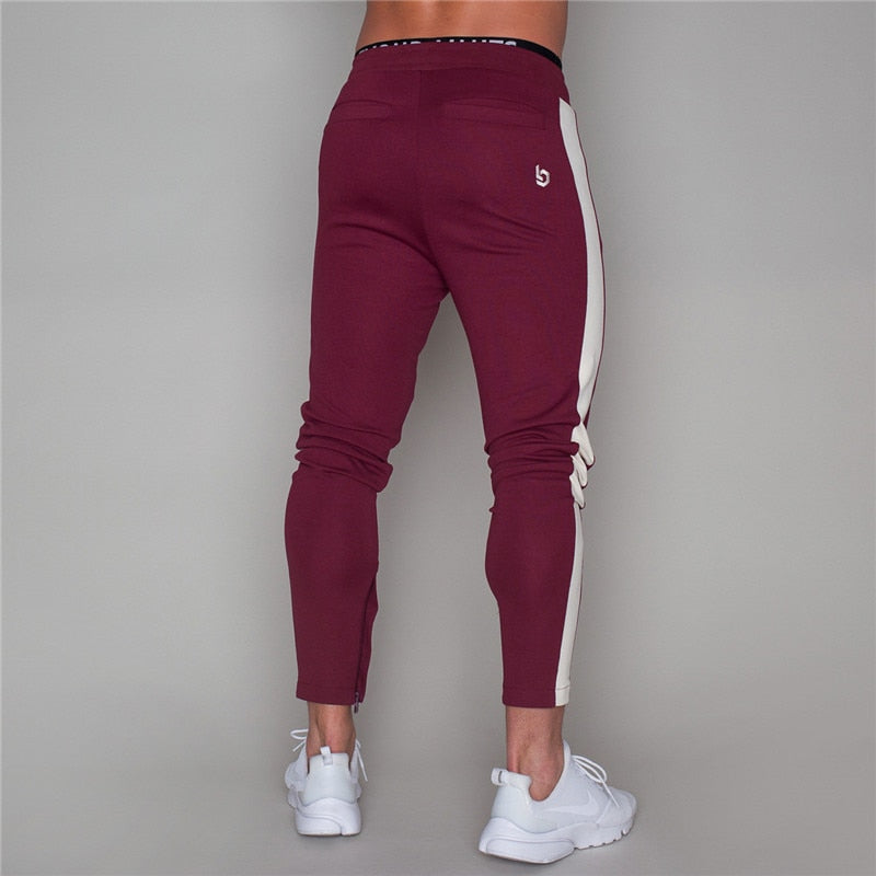 Side Striped Men's Skinny Gym Jogger Sweatpants