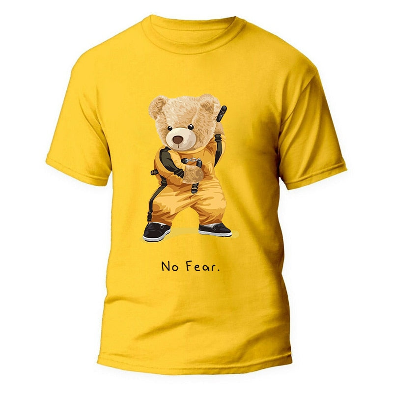 Men's Kung Fu Teddy Bear Graphic Short Sleeve T-Shirt-Big & Tall to 9X