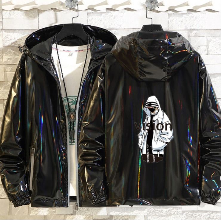 Shiny Men's Bomber Hooded Jacket