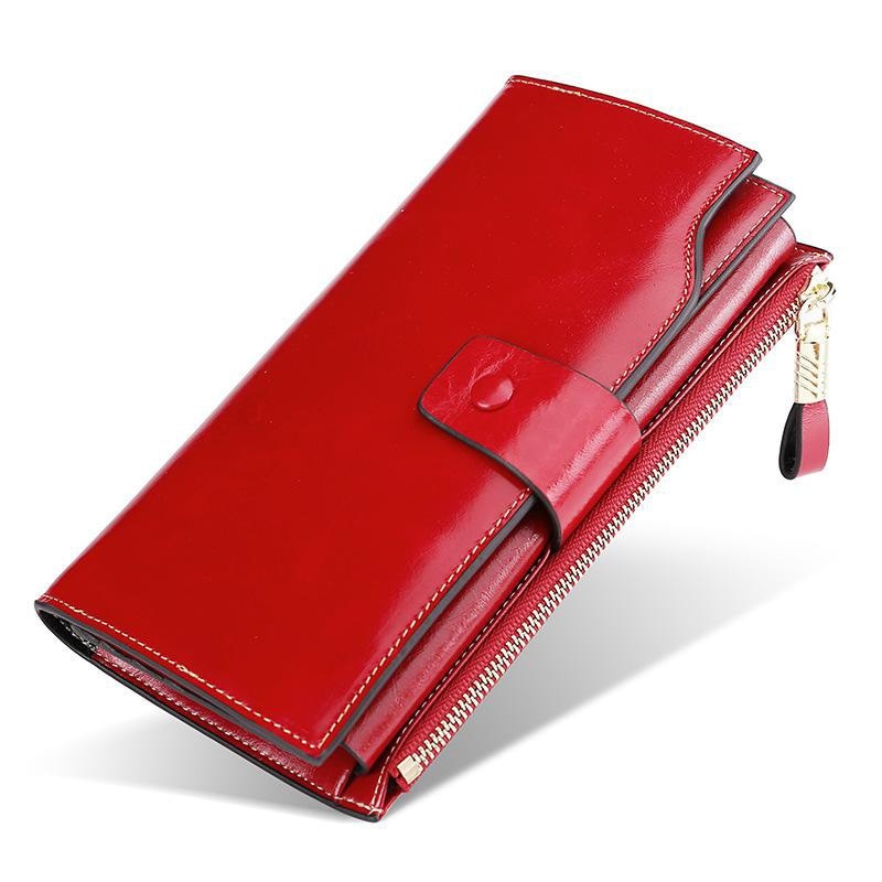 Oilwax Cowhide Leather Cell Phone Wallet