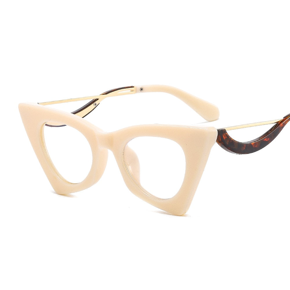 Unisex Cat Eye Optical Prescription Transparent Eyeglasses