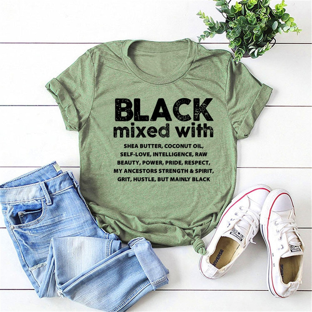 "Black Mixed with.." Women's Short Sleeve T-Shirt