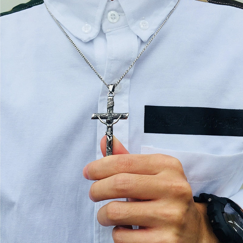 Jesus On The Cross Pendant Stainless Steel Unisex Chain