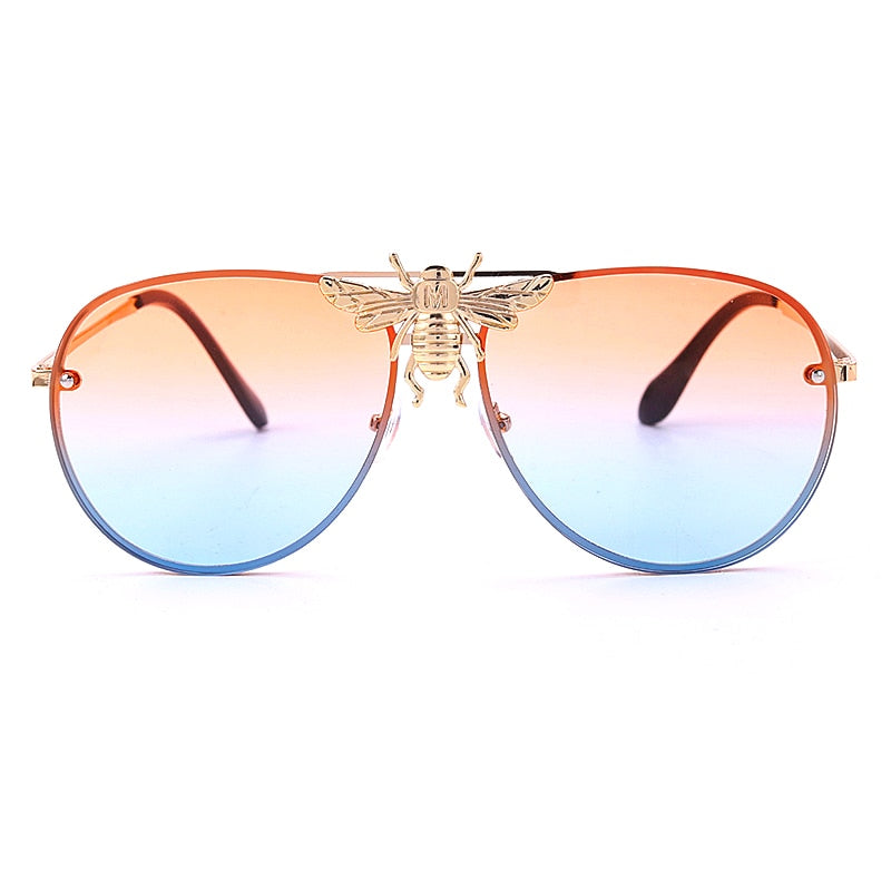 Bee Mirror Gradient Aviator Sunglasses