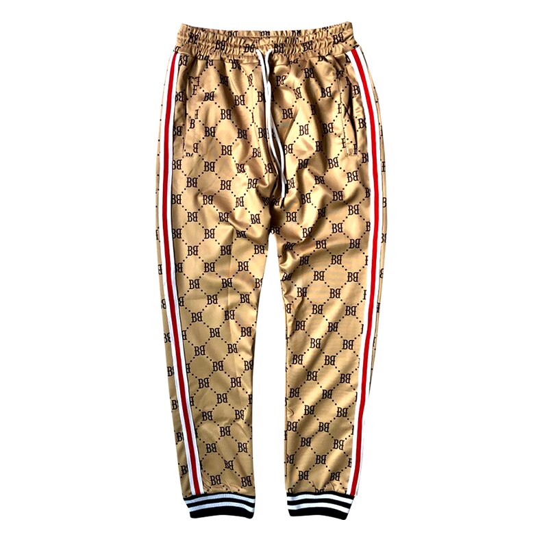 Men's Plaid 3D Printed Stitching Slim Training Sweatpants